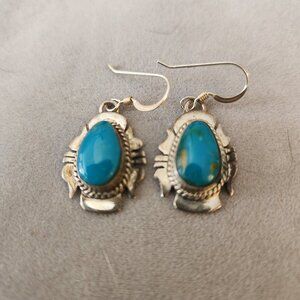 Signed Navajo Sterling/turquoise earrings